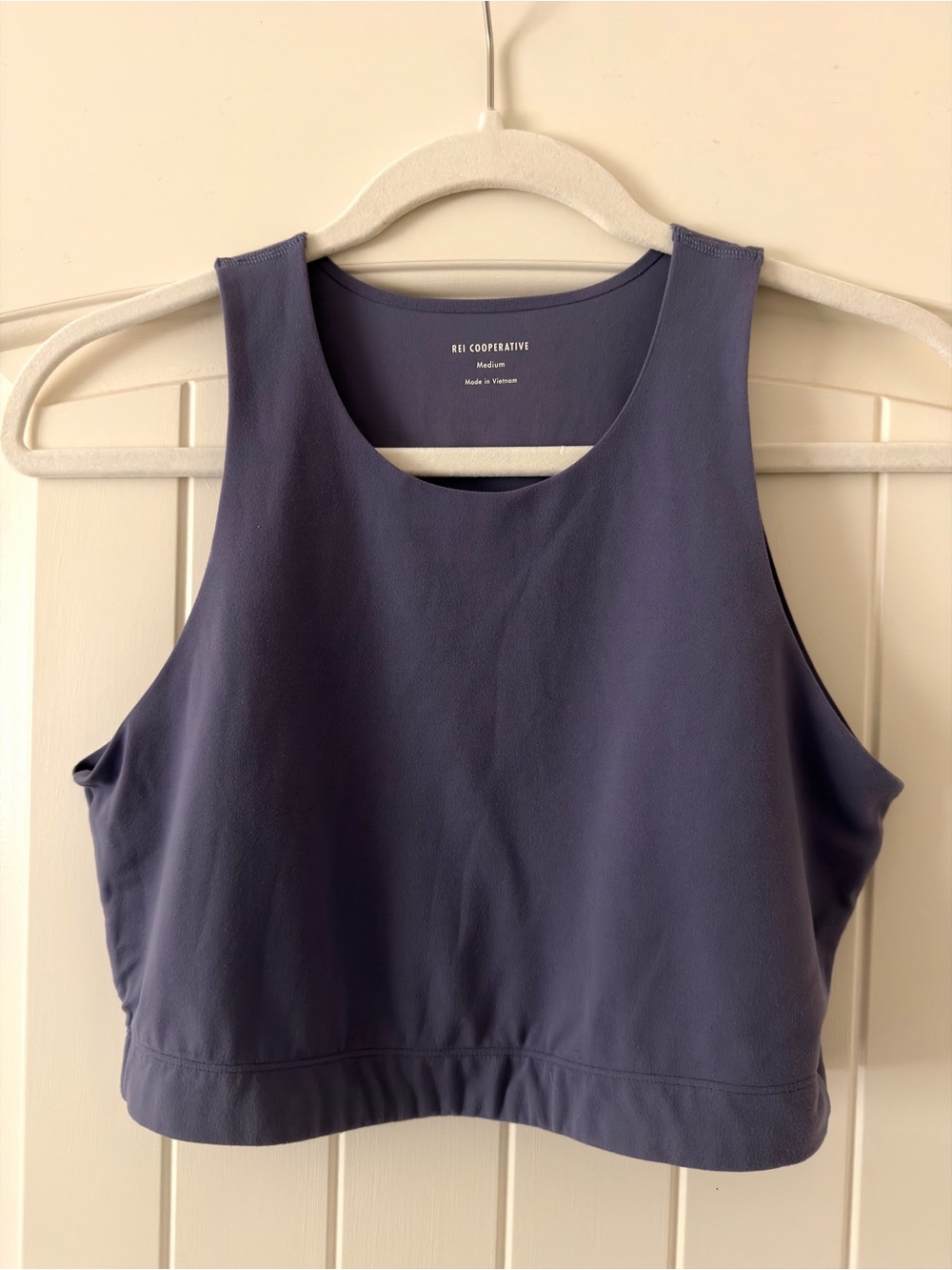 Women's Navy High-Neck Cropped Athletic Tank Top